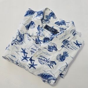 Men's Vineyard Vines Big & Tall 100% Linen Seaside Button Up Shirt - XXL - NWOT